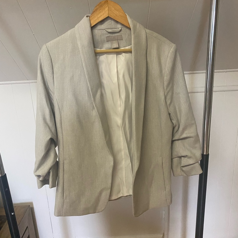 Express Quarter Length Sleeve Gray Blazer
